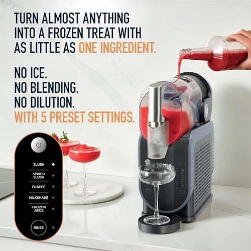Ninja Slushi FS301 RapidChill Teknolojisine Sahip Profesyonel Yapıcı, 85 Oz İçecek ve Slushie Makinesi, 5 Önceden Ayarlanmış Program, Dondurulmuş Margarita, Frappés ve Daha Fazlası, Premium Vurgular,