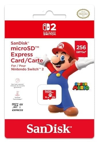 NINTENDO SWITCH 2 MICRO SD CARD SANDISK - MARIO 256GB