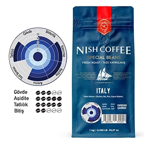 Nish Espresso Kahve Italy 1 Kg- Çekirdek