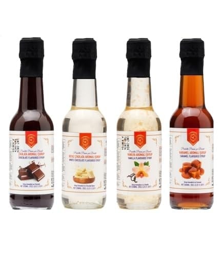 Nish Kahve Karamel, Vanilya, Çikolata, Beyaz Çikolata Aromalı Şurup 4lü Set 4x250 Mililitre