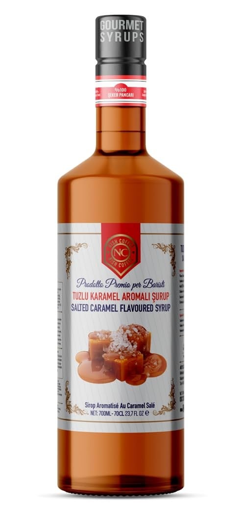 Nish Tuzlu Karamel Aromalı Şurup 700 ML - Cam Şişe