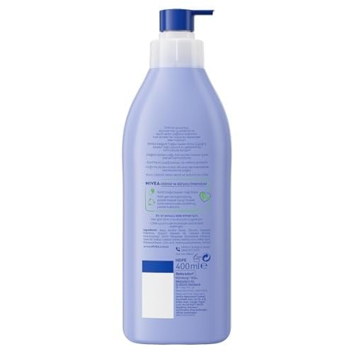 NIVEA Değerli Yağlar İçeren Vücut Losyonu Kiraz Çiçeği ve Jojoba Yağı, 400 ml,Tüm Ciltler,48 Saat Nemlendirici, Hızlı Emilir