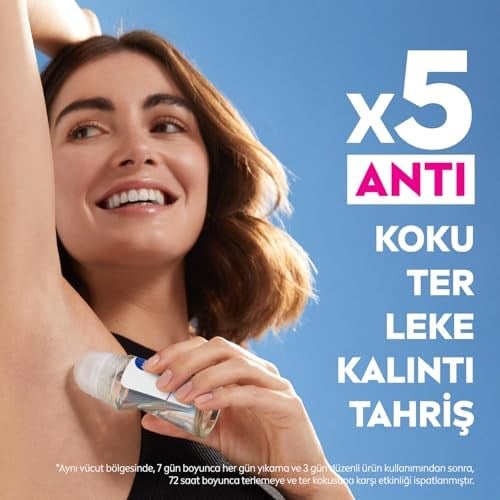 NIVEA Kadın Roll On Deodorant Black & White Invisible Clear 72 Saat Anti-Perspirant Koruma (50 ml)