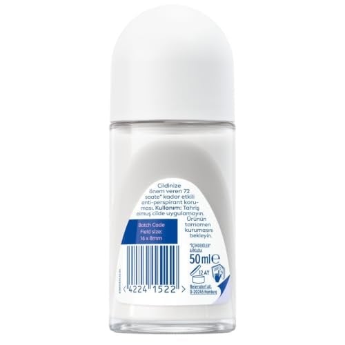 NIVEA Kadın Roll on Deodorant Fresh Natural 50 ml,Ter ve Terlemeye Karşı 72 Saat Anti Perspirant Koruma,Uzun Süren Ferahlık,Okyanus Özleri Kokusu,Etil Alkol İçermez