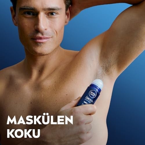 NIVEA MEN Erkek Roll on Deodorant Deep Dimension 50 ml,72 Saat Ter ve Ter Kokusuna Karşı Koruma,Maskülen Ferah Koku,Aktif Karbon,Yapışkan His Bırakmaz