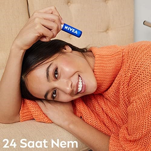 NIVEA Original Care Dudak Bakım Kremi (4,8 gr), 24 Saat Nem, Shea Yağı ve Doğal Yağlar, Gün Boyu Yumuşacık Dudaklar