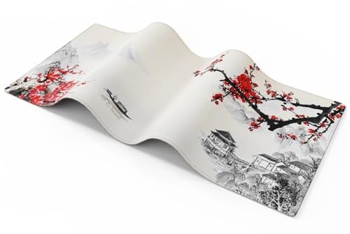 [NJ-BQ30-V1H0] Klasse Pro - 10 Farklı Model Dikişli Kenar 90x40 cm Oyuncu Gaming Mouse Pad (Cherry Blossom, 90x40 cm)