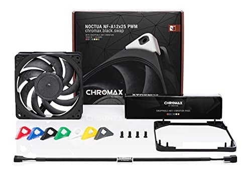 Noctua NF-A12x25 PWM chromax.black.swap, sessiz birinci sınıf fan, 4 pinli (120 mm, siyah)