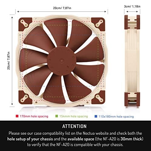 Noctua NF-A20 PWM sessiz 200 mm Premium-FAN