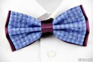 Noktalı Çizgili Bordo Mavi Papyon DP-8