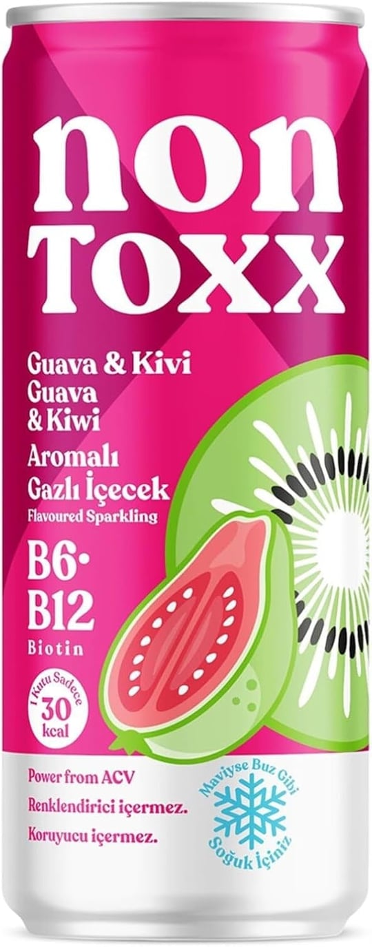 NONTOXX Guava Kivi Sirkeli Gazlı İçecek 250 ml