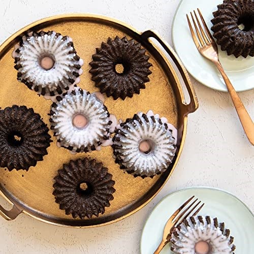 Nordic Ware Backform Brilliance Bundtlette Pan Alüminyum Altın, 38 cm x 22,2 cm, NW 93377