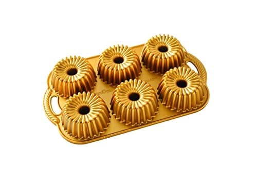 Nordic Ware Backform Brilliance Bundtlette Pan Alüminyum Altın, 38 cm x 22,2 cm, NW 93377