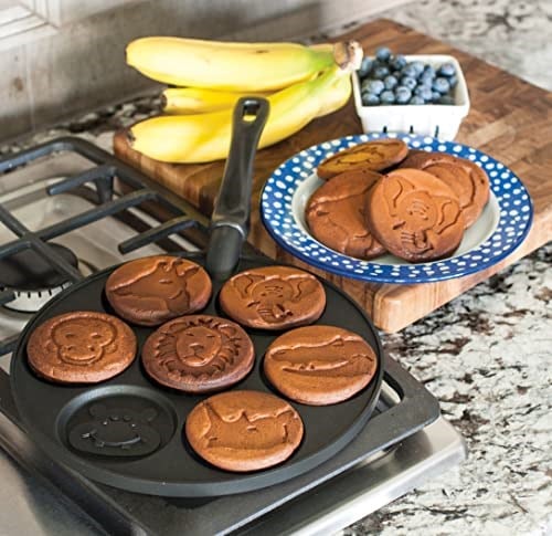 Nordic Ware Gümüş dolar Mini krep tavası - Seçenekler: Hayvanat bahçesi arkadaşları pankek, Kar taneleri krep...