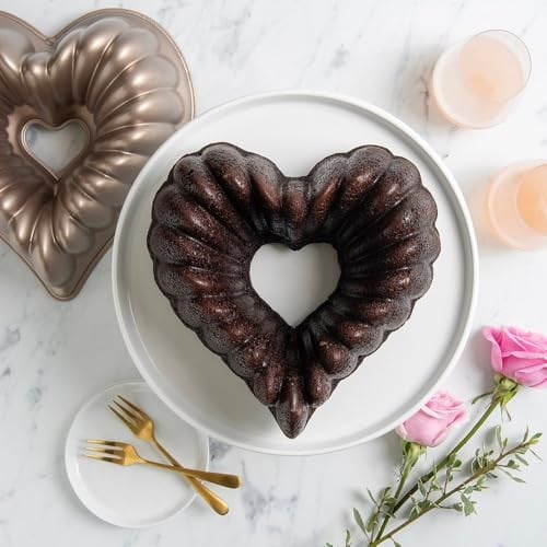 Nordic Ware, Nordicware 55548 Kek Kalıbı, Kalpli Çelenk, Alüminyum Döküm, Hacim: 2.5lt, 55548Amz, Gümüş