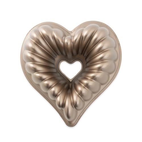 Nordic Ware, Nordicware 55548 Kek Kalıbı, Kalpli Çelenk, Alüminyum Döküm, Hacim: 2.5lt, 55548Amz, Gümüş