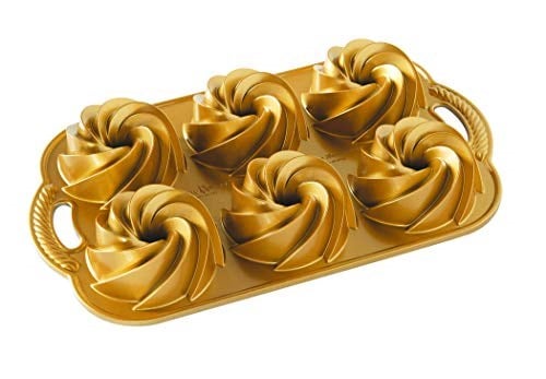 Nordic Ware Pişirme kalıbı Heritage Bundtlette Alüminyum Altın, 35,6 cm x 20,3 cm, NW 88077