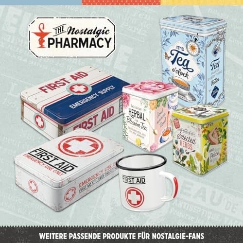 Nostalgic-Art Retro Çay Kutusu, 100 g, Bitkisel Çiçek Çayı – Çay severler için hediye fikri, çay ve çay poşeti saklamak için, Vintage tasarım