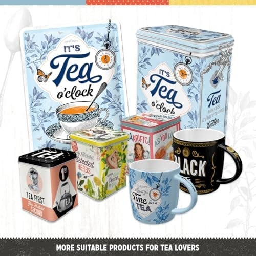 Nostalgic-Art Retro çay kutusu, 1,3 l, klasik çay, çay severler için hediye fikri, aroma kapaklı sac kutu, vintage tasarım