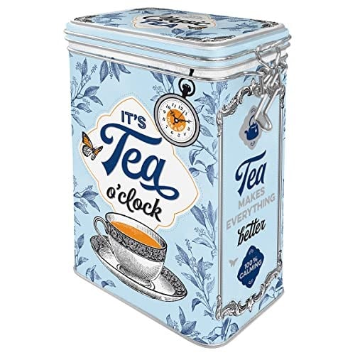 Nostalgic-Art Retro çay kutusu, 1,3 l, klasik çay, çay severler için hediye fikri, aroma kapaklı sac kutu, vintage tasarım