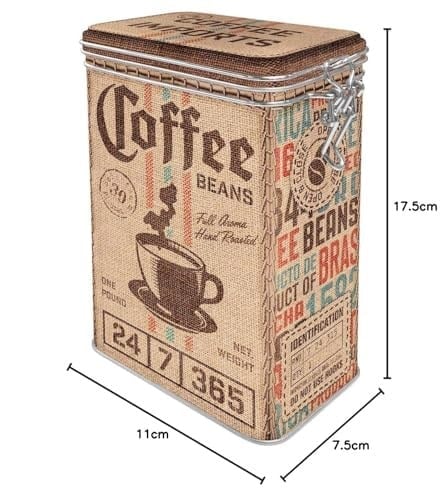 Nostalgic-Art Retro kahve kutusu, 1,3 l, kahve tutkunları için hediye fikri, aroma kapaklı sac kutu, vintage tasarım | Aroma kapaklı sac kutu, vintage tasarım, kahve dekorasyonu, kahve hayranları için