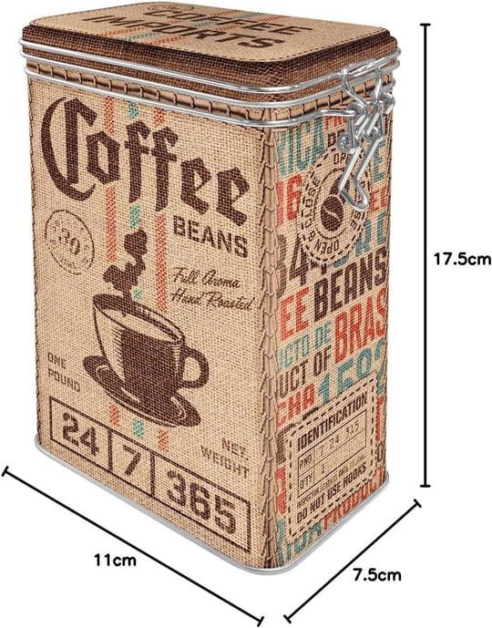 Nostalgic-Art Retro kahve kutusu, 1,3 l, kahve tutkunları için hediye fikri, aroma kapaklı sac kutu, vintage tasarım | Aroma kapaklı sac kutu, vintage tasarım, kahve dekorasyonu, kahve hayranları için