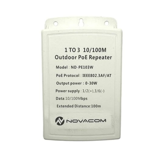 Novacom ND-PE103W 10/100Mbps 1/3 Dış Ortam POE Repeater 100mt 30W