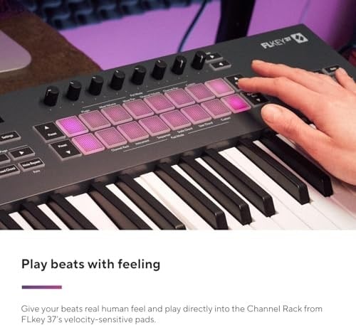 Novation FLkey 37 MIDI Klavye Denetleyicisi - Akor Modu ve Ölçek Modu ile Sorunsuz FL Studio Entegrasyonu. Müzik Prodüksiyonu için ihtiyacınız olan tüm yazılımlar