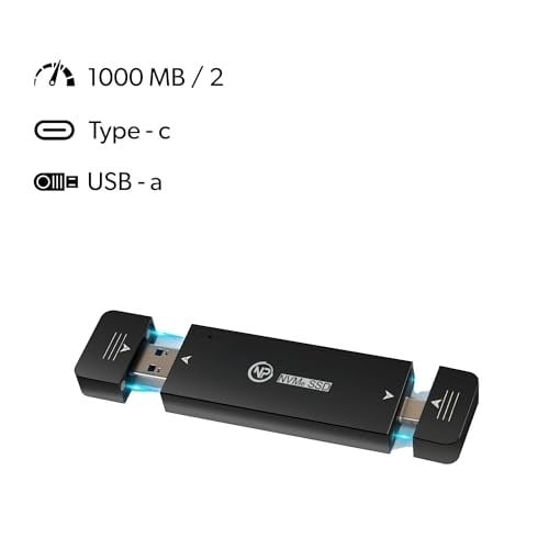 NPO DK01 NVMe M.2 1000/900Mb/s USB-A/Type-C Kablosuz Taşınabilir Harici SSD (GB, 0)