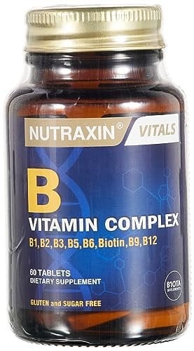 Nutraxin B Vitamin Complex – 10 Farklı B Vitamini İçerikli Takviye – 60 Tablet