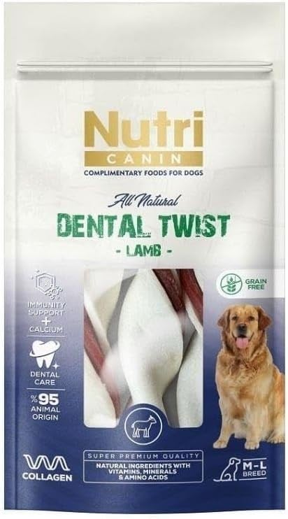 Nutri Canin Dental Twist Kuzulu Köpek Ödülü M-L 120 Gr