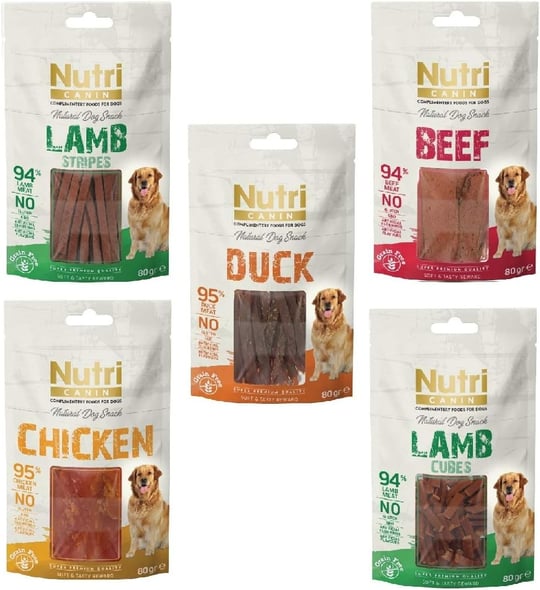 Nutri Canin Natural Dog Snack Tahılsız 5 Çeşit Köpek Ödül 80g x 5