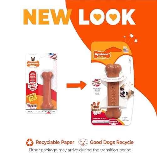 Nylabone Ec Domuz Pastırması Aromalı Köpek Çiğneme Kemiği XS - Seçenekler: Bacon/Bone, Beef Jerky & Chicken, Pastırma ve Biftek, Tavuk...