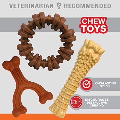Nylabone Power Chew Toys Müşteri Favorileri Paketi - Agresif Çiğneme için Köpek Oyuncakları, Büyük Köpekler için 3 Şekil ve Tatta Yıkılmaz Köpek Oyuncakları - Lezzet Karışık, Büyük/Dev (3 Sayı)