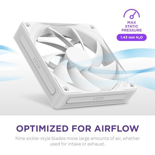 NZXT F120Q, 120mm Sessiz Hava Akımı PC Kasa Fanı, veya Egzoz, Konsantre Hava için Pahlı Çerçeve, Akışkan Dinamik Rulmanlar, Düşük Gürültü, - Seçenekler: Sessiz hava akışı 2024, Static Pressure 2024...