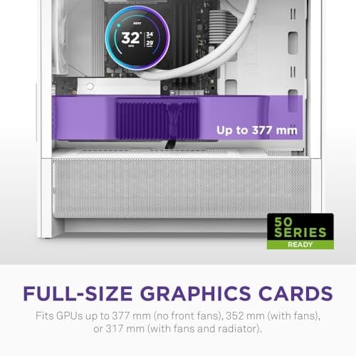 NZXT H3 Flow Micro-ATX PC Kasası, Optimize Edilmiş Hava Akışı, 1x 120mm Arka Fan Dahil, Tam Boyutlu GPU Desteği, 280mm Ön ve 240mm Üst Radyatör, Back-Connect Anakart Uyumluluğu, Beyaz