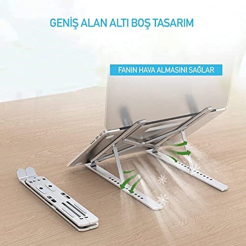 OBEV Taşınabilir Laptop Stant Bilgisayar Stant Notebook Stant Tüm Laptoplarla Uyumlu Bilgisayar Standı Taşınabilir Metal Kaymaz Stant Dizüstü Bilgisayar Stantları Stantı