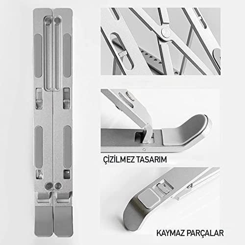 OBEV Taşınabilir Laptop Stant Bilgisayar Stant Notebook Stant Tüm Laptoplarla Uyumlu Bilgisayar Standı Taşınabilir Metal Kaymaz Stant Dizüstü Bilgisayar Stantları Stantı