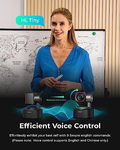 OBSBOT Tiny 2 – PTZ 4K web kamerası, AI izleme, sesli kontrol, jest kontrolü, otomatik odaklama, USB3.0, birden fazla mod, bilgisayar için web kamerası, konferanslar, yayın, görüntülü telefon, zoom.