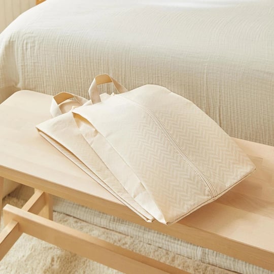 Ocean Home Textile 2li Bej Balıksırtı Ayakkabı Düzenleyici Taşıma Çantası Seti 22 X 40 X 9 Cm