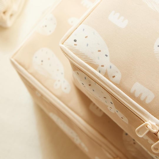Ocean Home Textile 2li Çocuk Odası Sevimli Balina Hurç Set 1 Adet 30 X 22 X 18 / 1 Adet 52 X 28 X 21 Cm