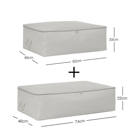 Ocean Home Textile 2li Gri Balıksırtı Baza Altı Hurç Set