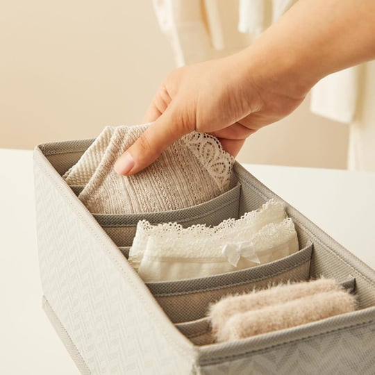 Ocean Home Textile 3lü Bölmeli Gri Balıksırtı Çekmece İçi Düzenleyici Kutu Set