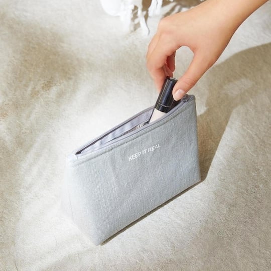 Ocean Home Textile 3lü Termal Astarlı Su İtici Leke Tutmaz Gri Renk Jüt Keten Makyaj İlaç Çantası Seti 15 X 11 X 6 / 19 X 13 X 7
