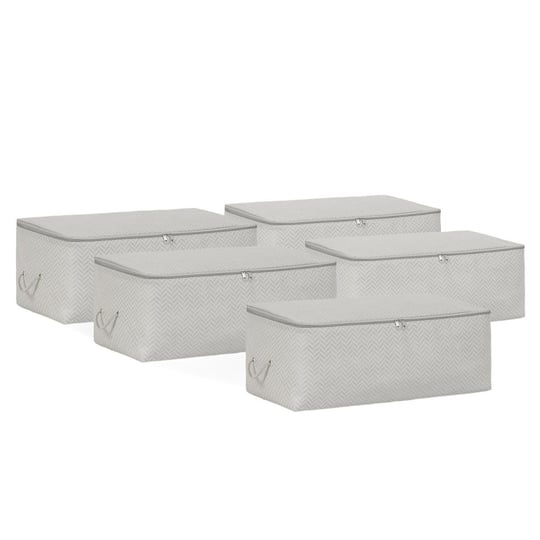 Ocean Home Textile 5li Orta Boy Gri Balıksırtı Hurç Set 52 X 28 X 21 Cm