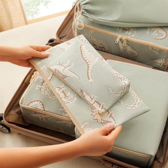 Ocean Home Textile 6lı Çocuk Odası Dinozor Bavul İçi Düzenleyici Set
