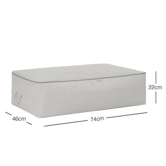 Ocean Home Textile Mega Boy Gri Balıksırtı Baza Altı Hurç 74 X 46 X 22 Cm