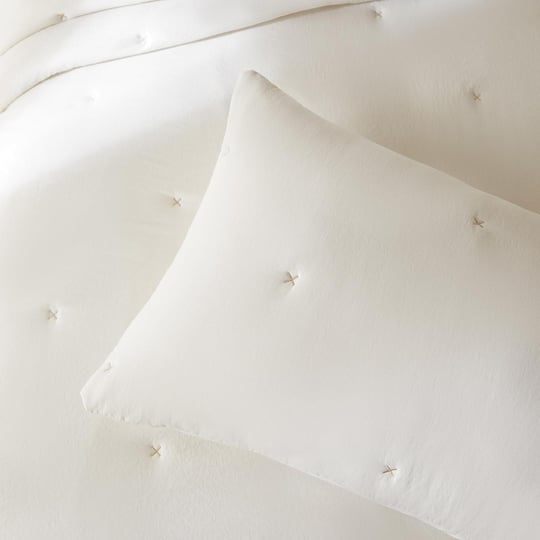 Ocean Home Textile Nakışlı Ekru Çift Kişilik Yatak Örtüsü Seti 1 Adet 250 X 230 / 2 Adet 50 X 70 Cm