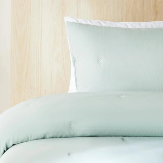 Ocean Home Textile Nakışlı Mint Çift Kişilik Yatak Örtüsü Seti 1 Adet 250 X 230 / 2 Adet 50 X 70 Cm