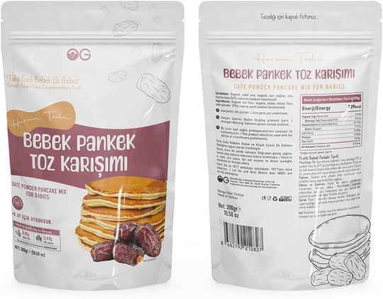 OG 2li Hurma Tozlu Bebek Pankek Toz Karışımı 300 Gr +8 Ay